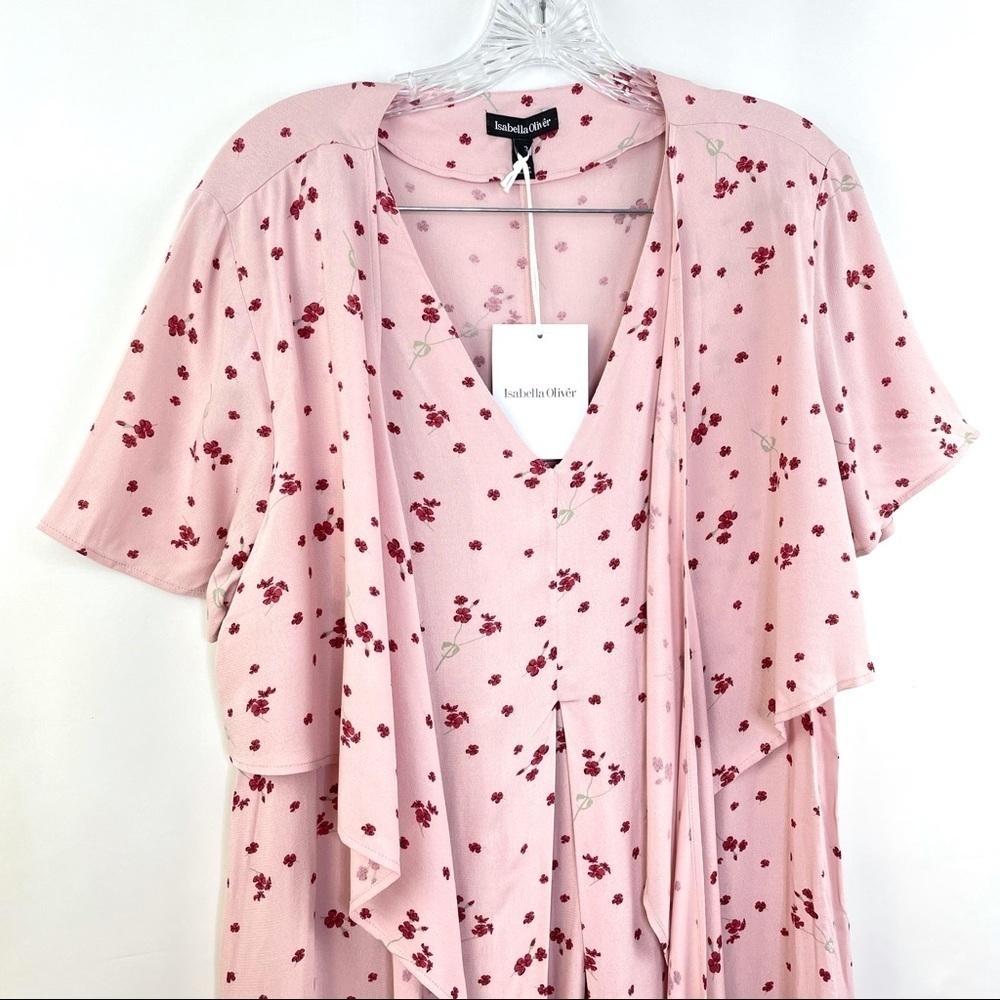NWT Isabella Oliver Leonie Tie Pink Blush Petal Print Maternity Dress Sz 8 - Picture 7 of 12